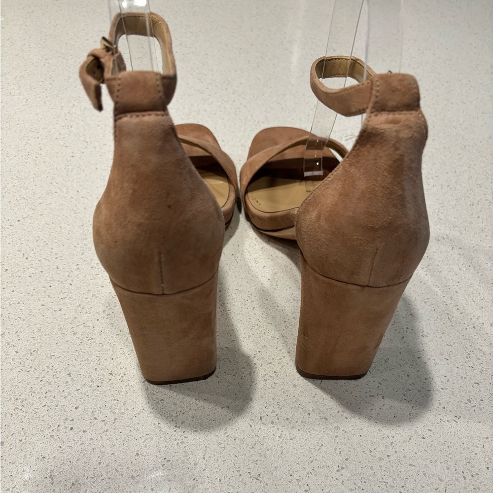 Tan Suede Heeled Sandals, size 9.5W - Picture 6 of 8
